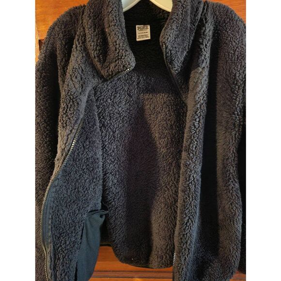 PINK small black teddy full zip jacket with pockets - Picture 4 of 5